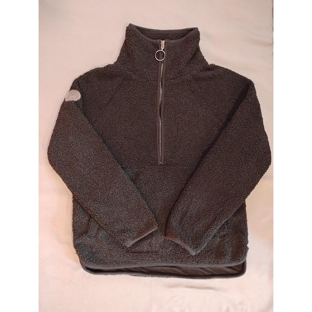 Girls Colosseum Sherpa Half Zip Sweater Black Medium 7-8